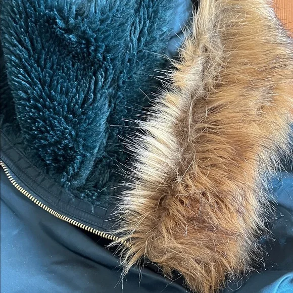 Alpha Industries Flying Man’s N-2B dark teal Fur-Trimmed Hooded Jacket - Picture 16 of 16